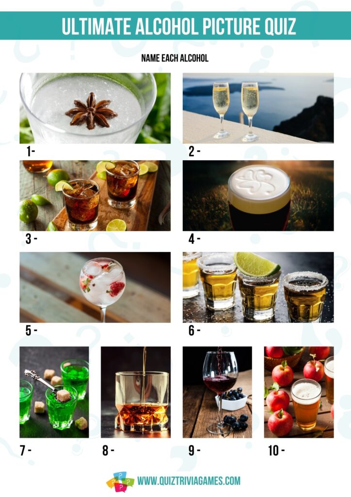 Drinks and Alcohol Picture Quiz