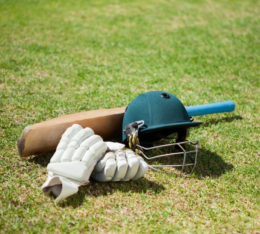 cricket equipment on field