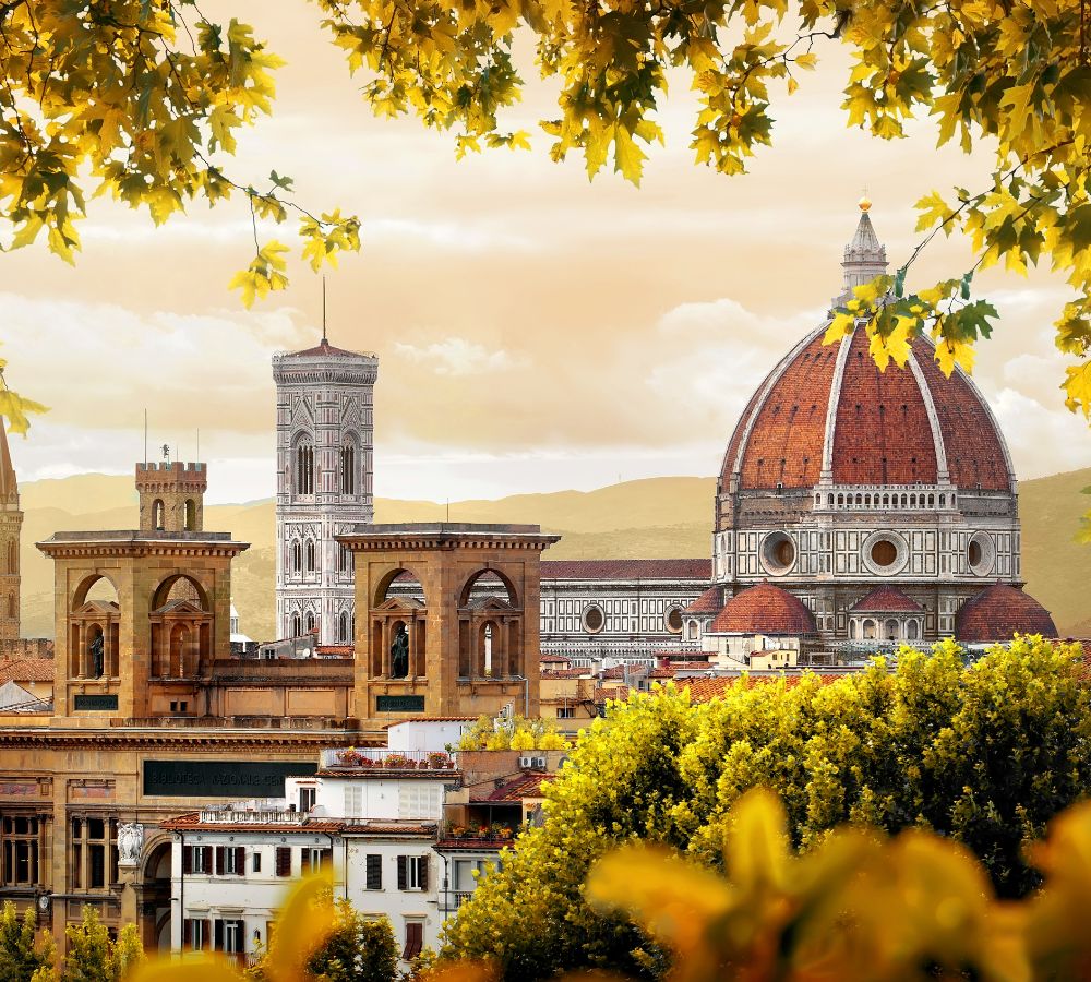 Cathedral of Saint Mary of the Flower in Florence in autumn, Italy