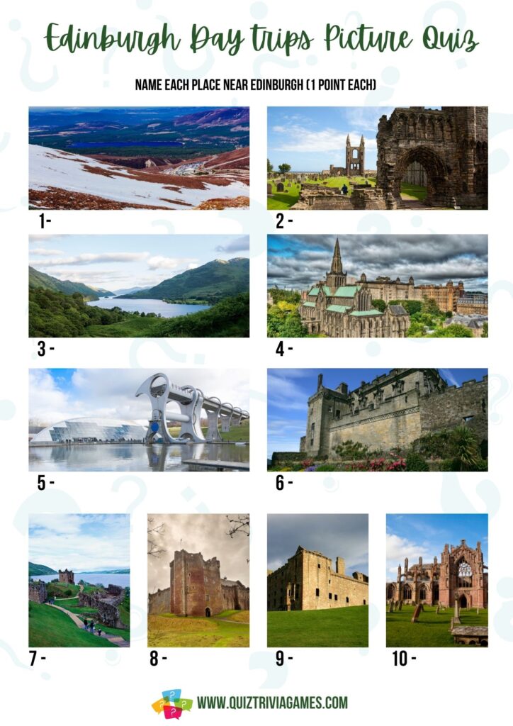 Edinburgh Day trips Picture Quiz