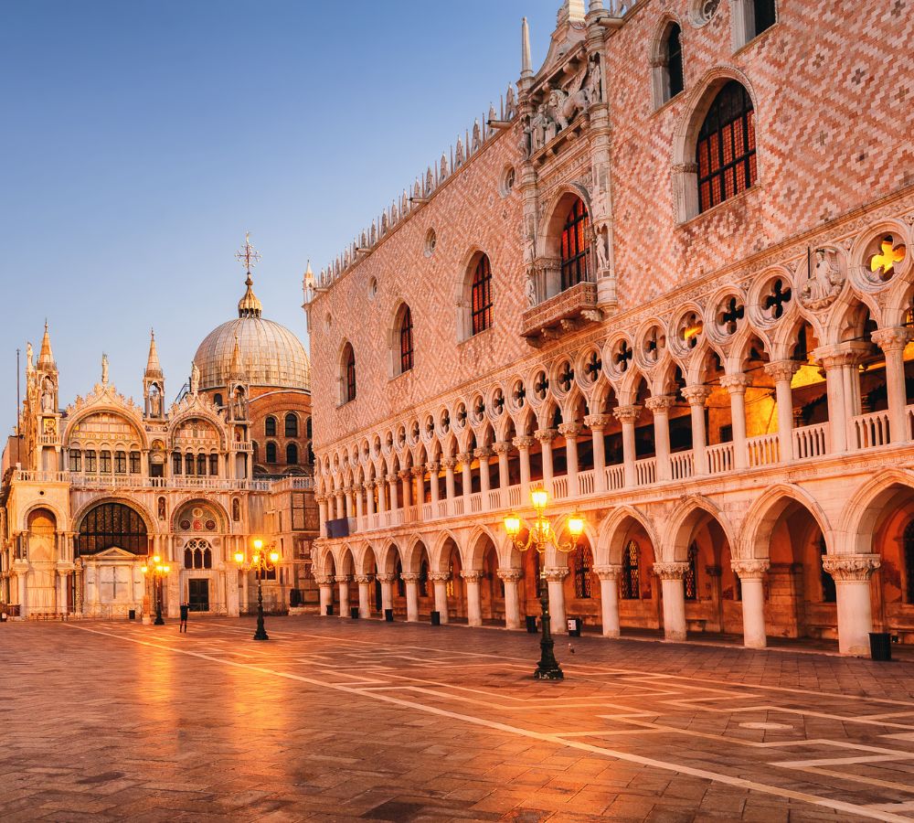 San Marco cathedral and Doges Palace in the early morning light, Venice, Italy
