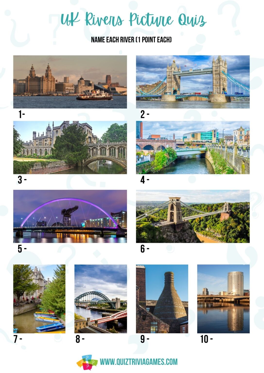 15 Free Printable UK Picture Quiz Rounds - Quiz Trivia Games
