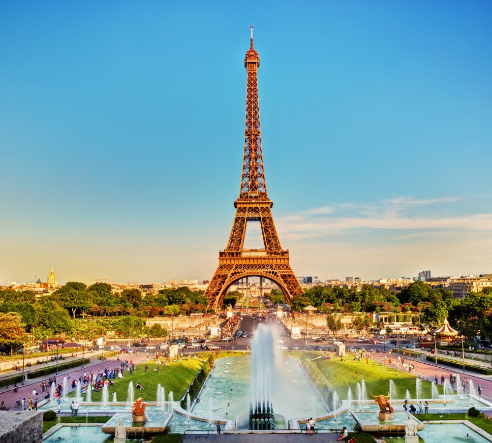 Eiffel Tower and fountain, Paris, France
