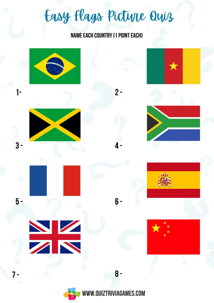 Easy Flags Picture Quiz