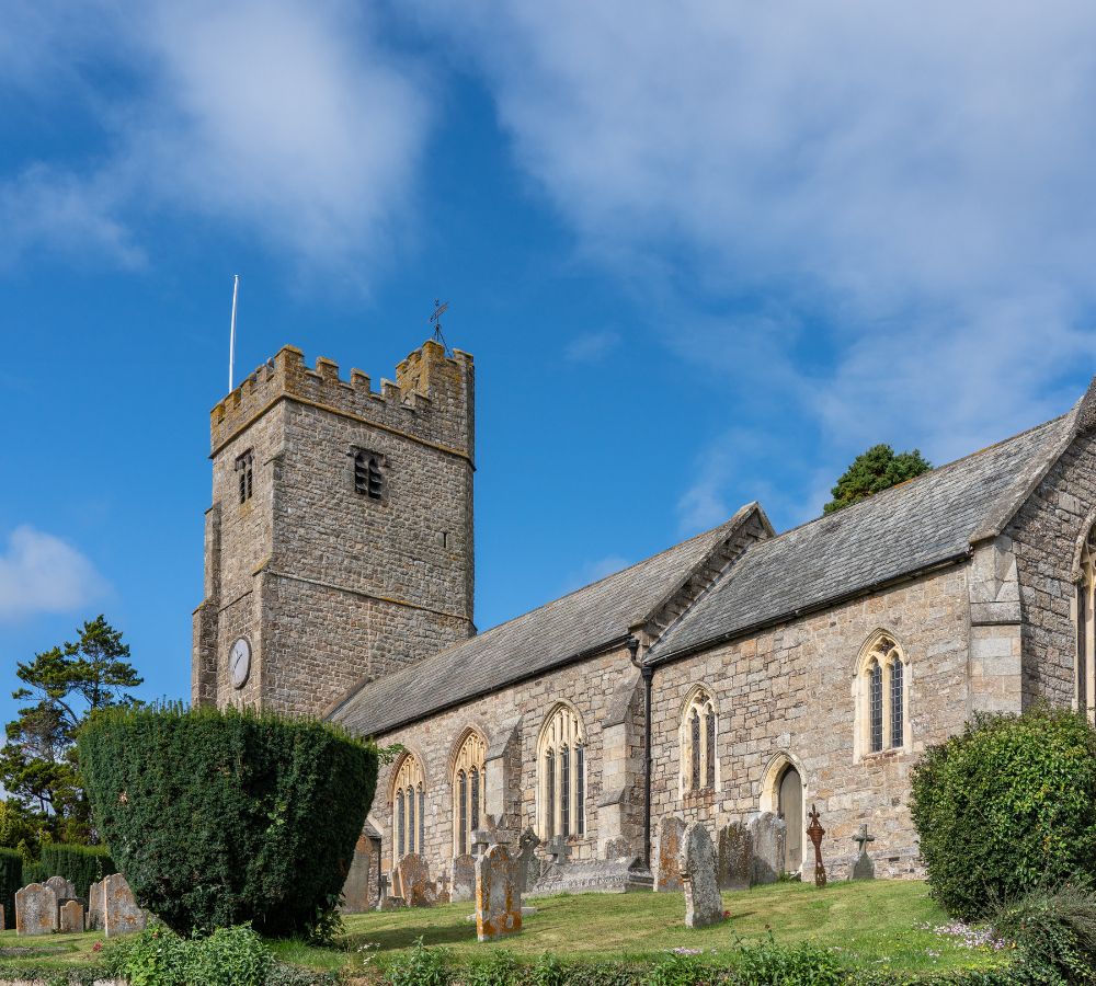 Saint Marys church in the pretty Devon village of Dunsford