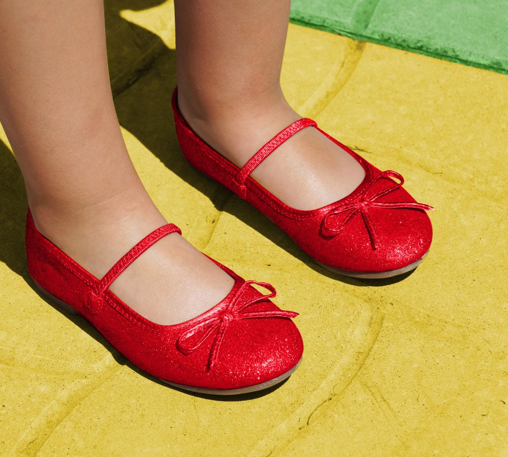 Rubis slippers on yellow brick road - Wizard of Oz