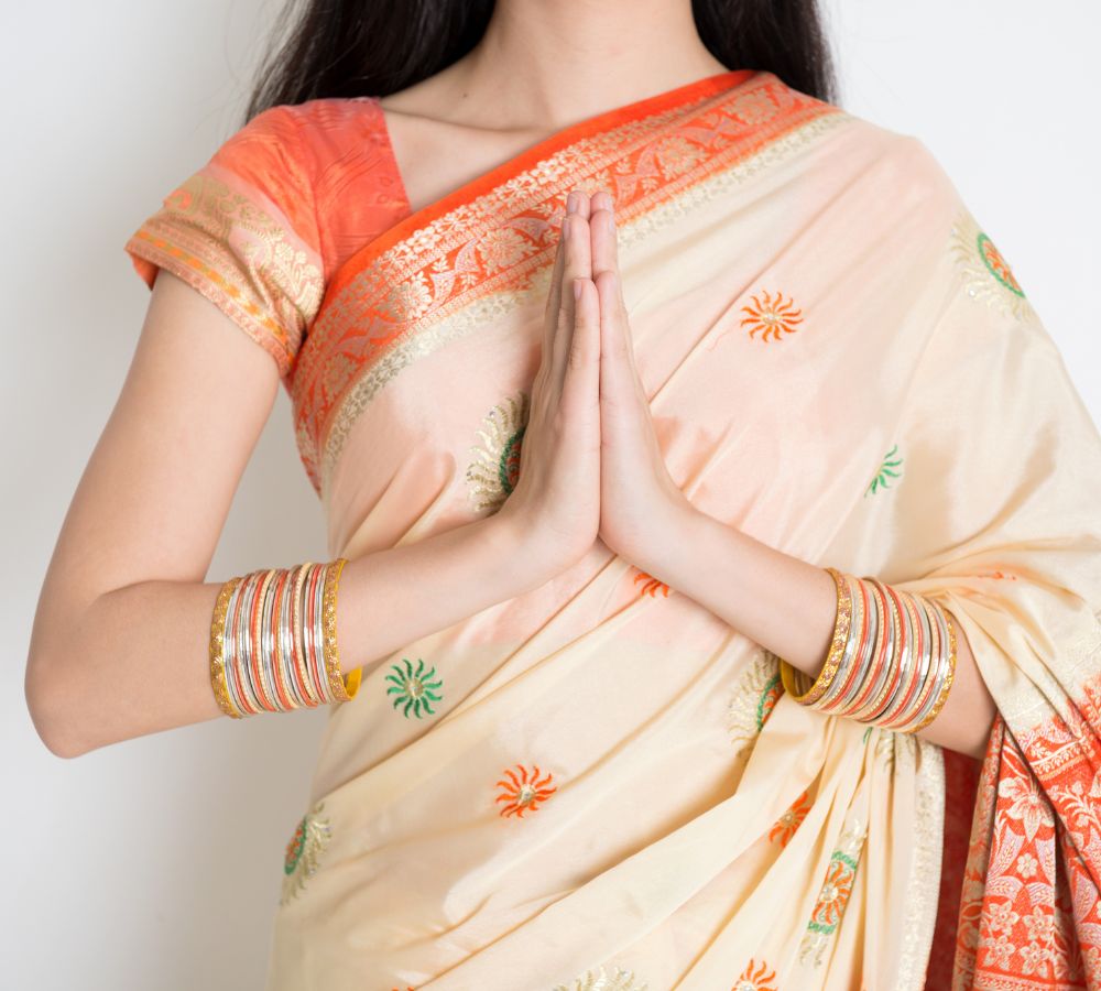 Indian woman in traditional sari dress