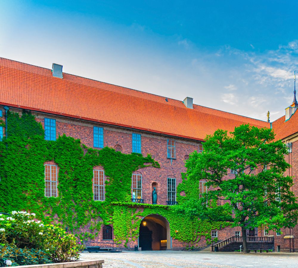 Courtyard in Stockholm City Hall building Stadshuset of Municipal Council and venue of Nobel Prize