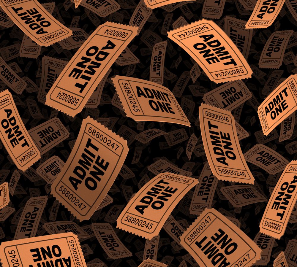 Movies and cinema theatre ticket stubs