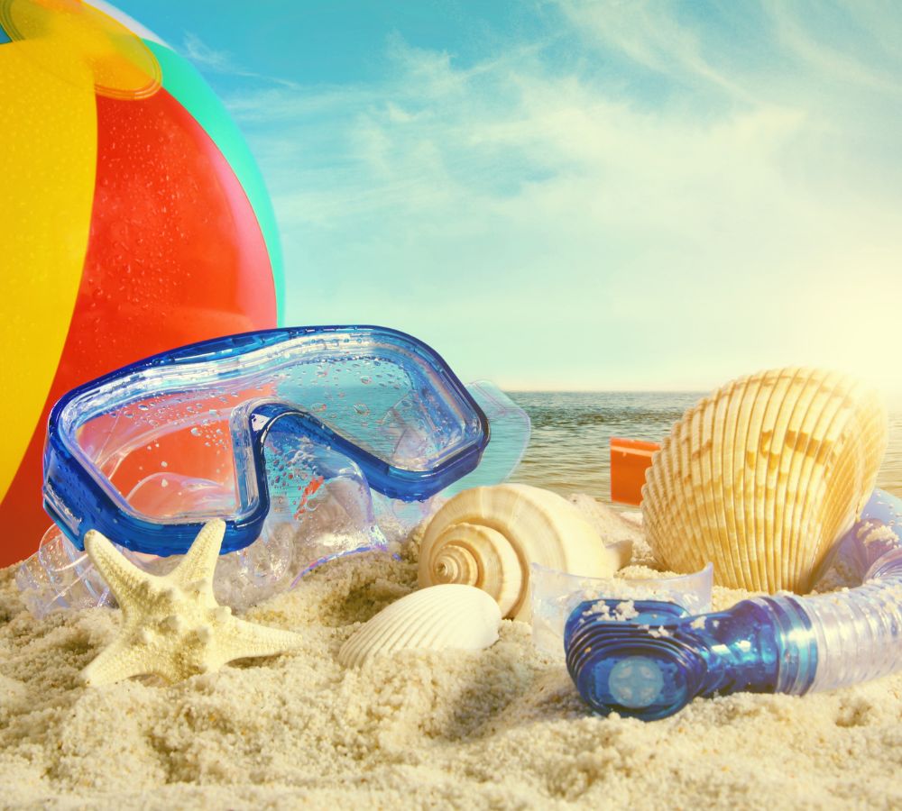Summer toys at the beach