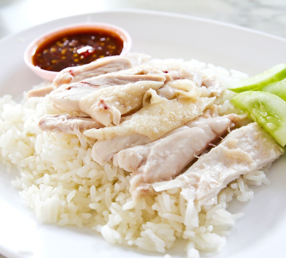 Hainanese chicken rice, national dish of singapore