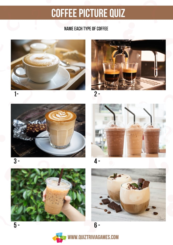 coffee picture quiz with answers