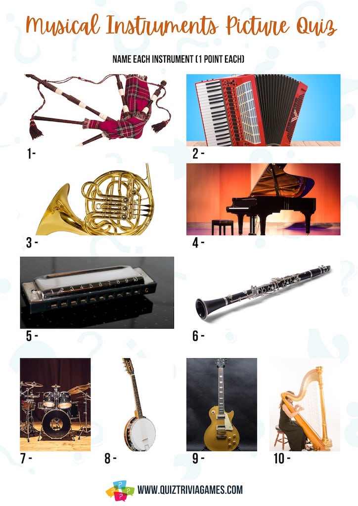 Musical Instrument Picture Quiz