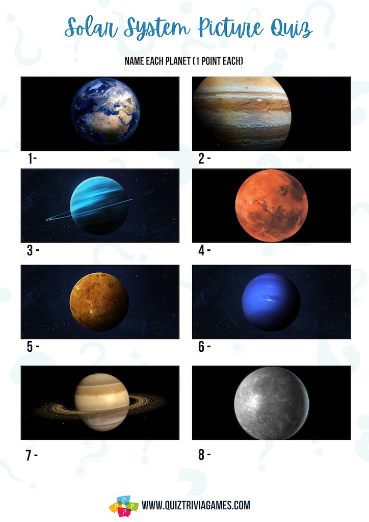 Solar system Picture Quiz