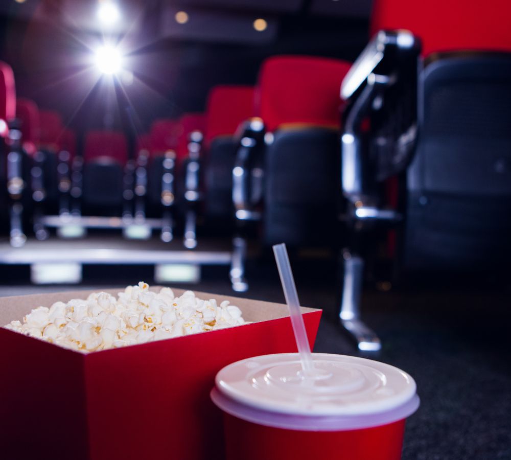 pop corn and drink at the cinema